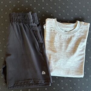 RBX Black Athletic Shorts with Heather Gray Tee